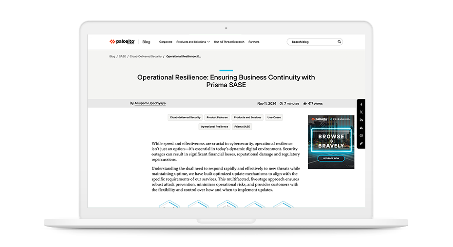 Operational  Resilience: Ensuring Business Continuity with Prisma SASE
