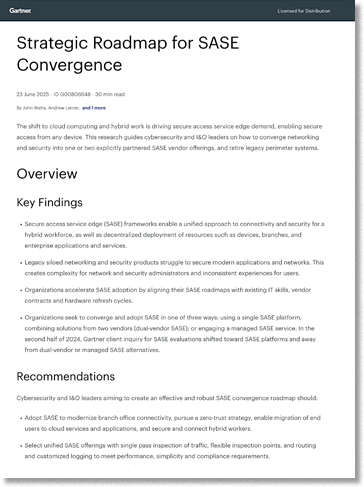 Strategic Roadmap for SASE Convergence